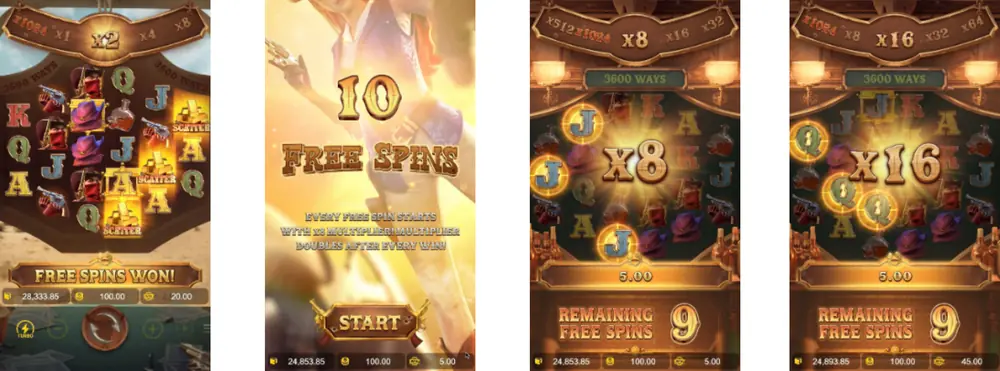 Wild Bounty Showdown 10 free spins starting at x8 and growing to x16