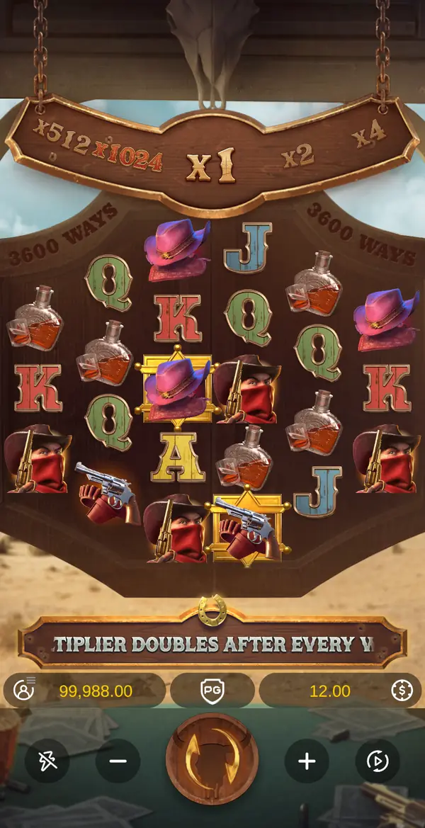 Wild Bounty Showdown gold framed symbols on reels 3 and 4 in the demo
